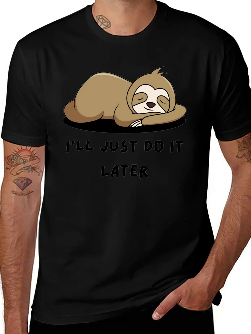 Lazy Sloth T-Shirt Stylish Everyday T-Shirt – Unisex Basic Cotton Tee