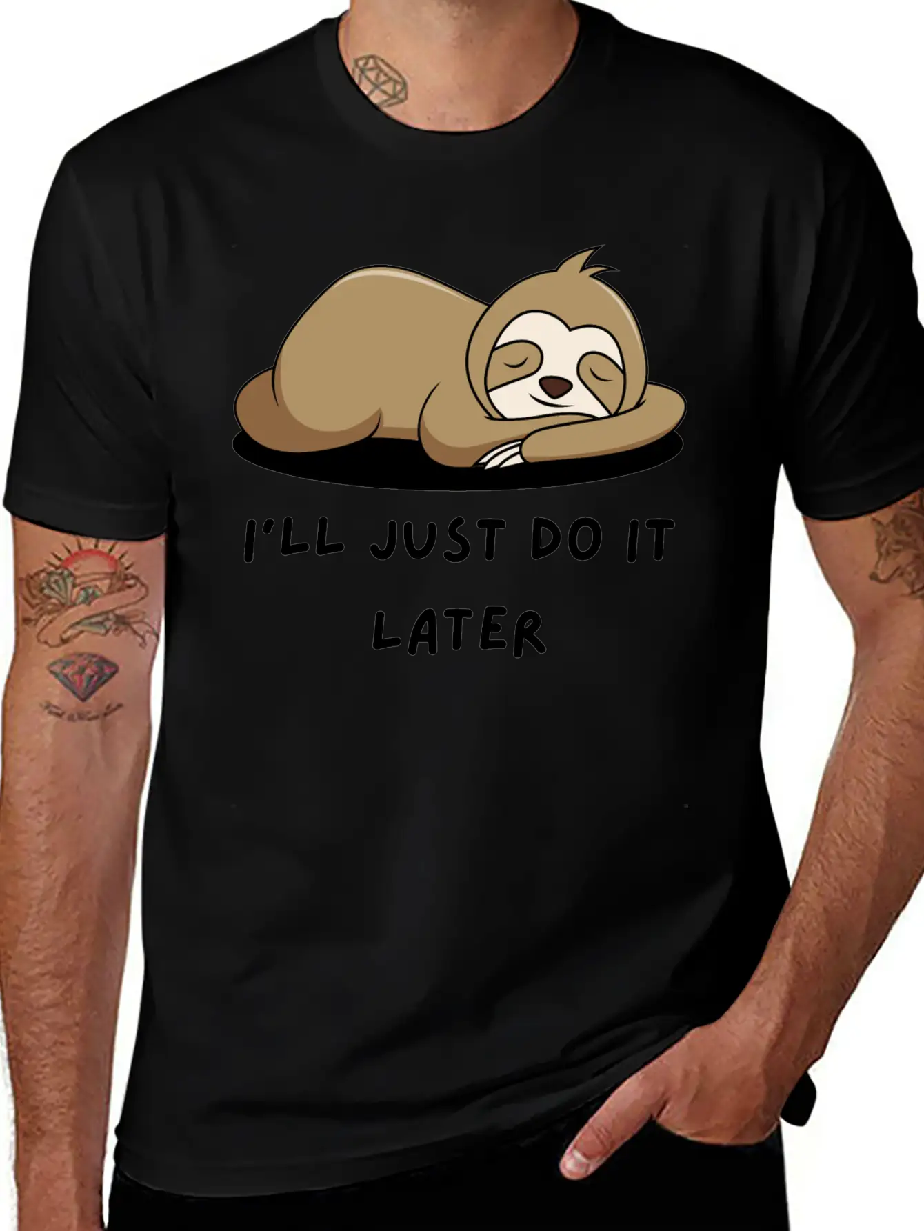 Lazy Sloth T-Shirt Stylish Everyday T-Shirt – Unisex Basic Cotton Tee