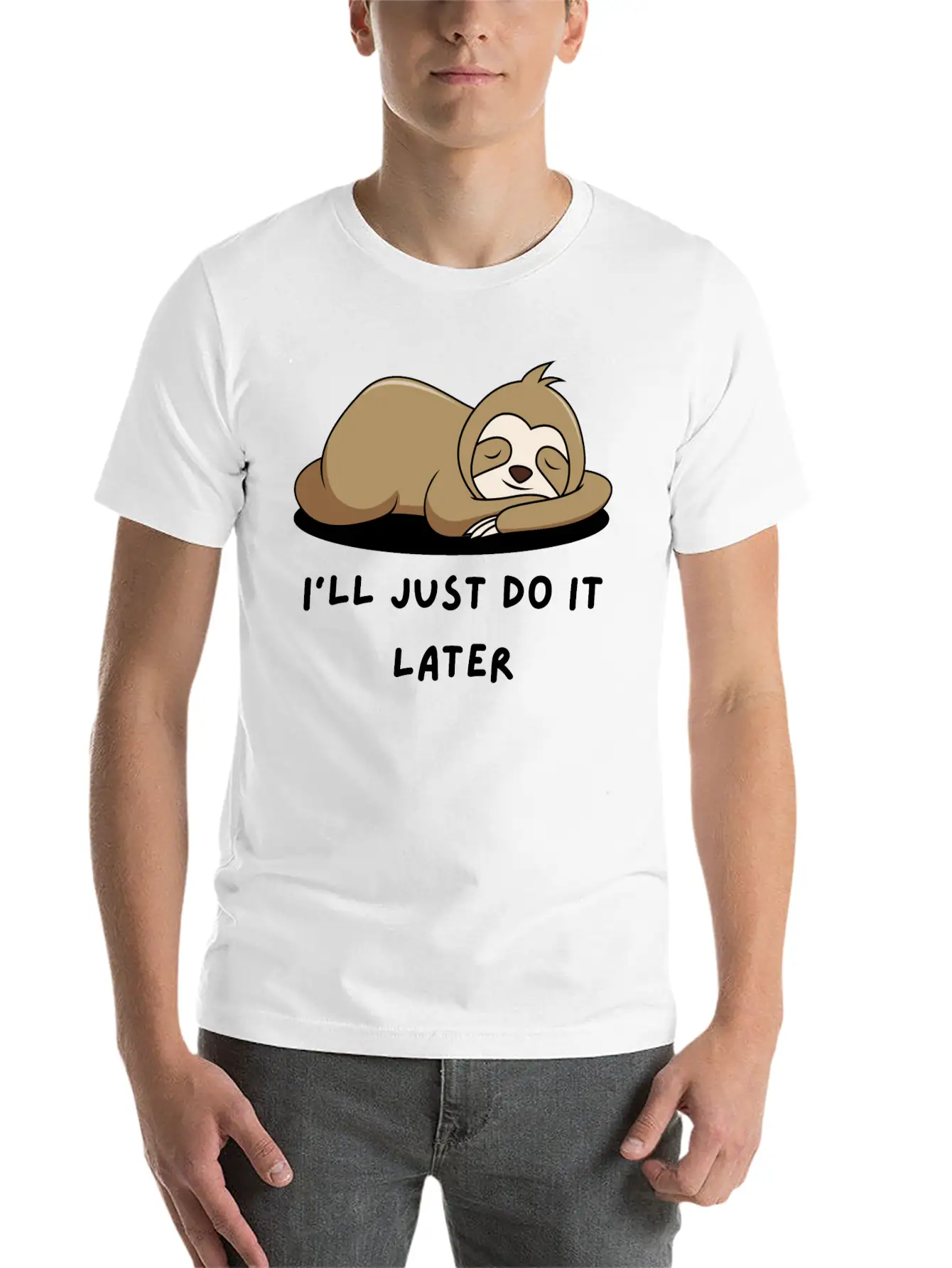 Lazy Sloth T-Shirt Stylish Everyday T-Shirt – Unisex Basic Cotton Tee