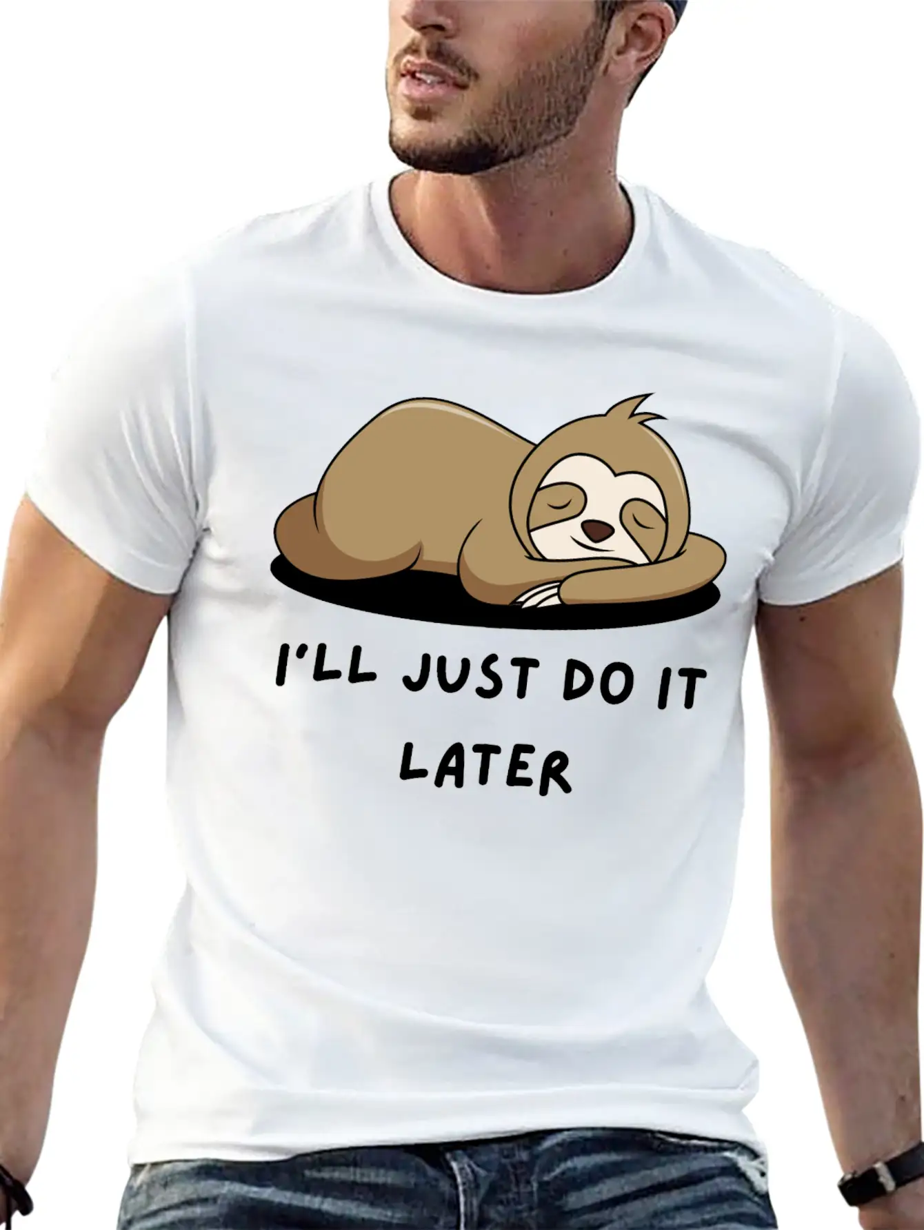 Lazy Sloth T-Shirt Stylish Everyday T-Shirt – Unisex Basic Cotton Tee