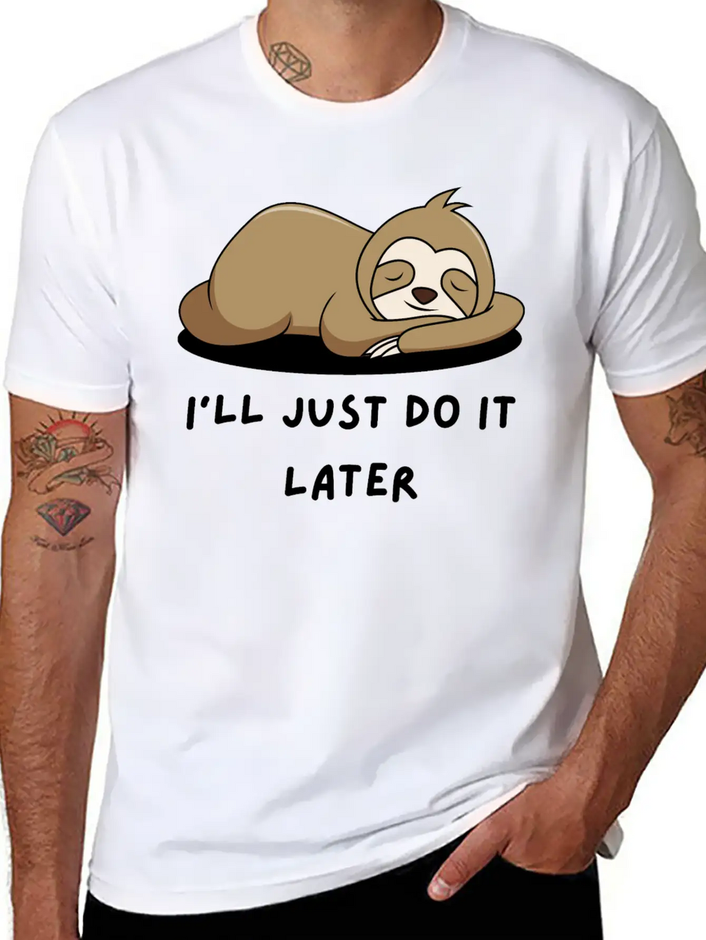 Lazy Sloth T-Shirt Stylish Everyday T-Shirt – Unisex Basic Cotton Tee