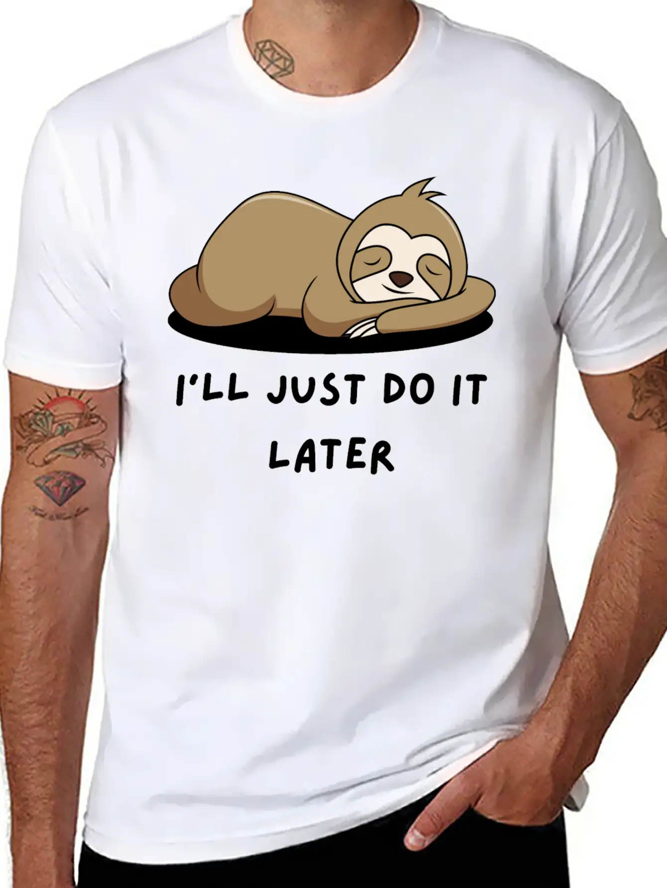 Lazy Sloth T-Shirt Stylish Everyday T-Shirt – Unisex Basic Cotton Tee