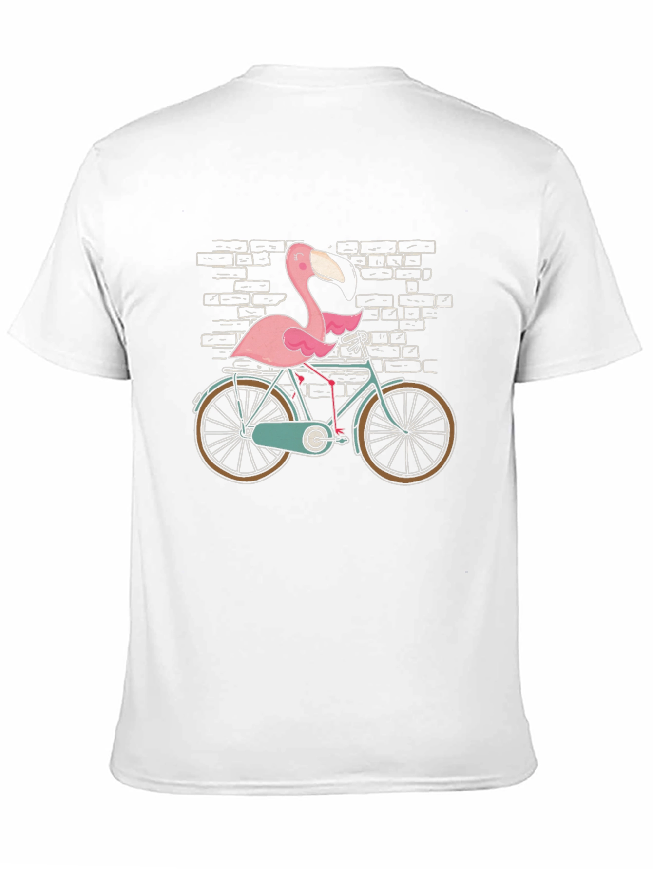 Flamingo on Bike Graphic Tee - Black Cotton T-Shirt