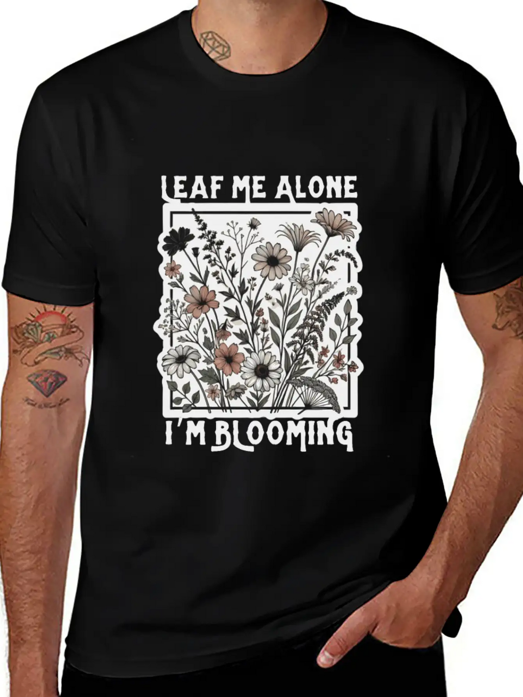 Leaf Me Alone I'm Blooming Wildflower Boho Timeless Short Sleeve Tee – Comfy And Minimalist Design
