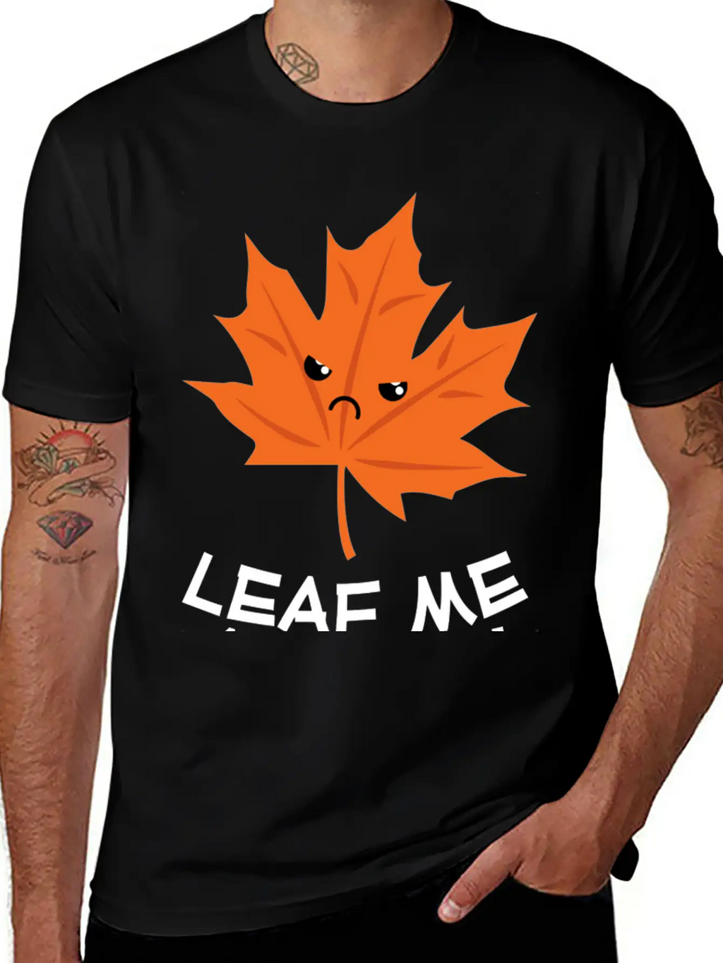 Leaf Me Alone Leave Me Alone Grump Leaf Pun Essential Cotton Tee For Daily Outfits – Unisex Style