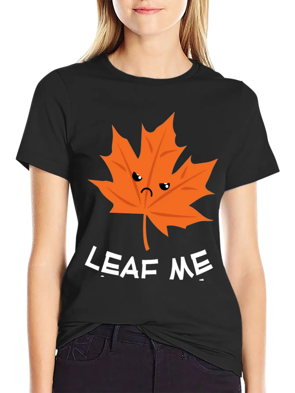 Leaf Me Alone Leave Me Alone Grump Leaf Pun Essential Cotton Tee For Daily Outfits – Unisex Style