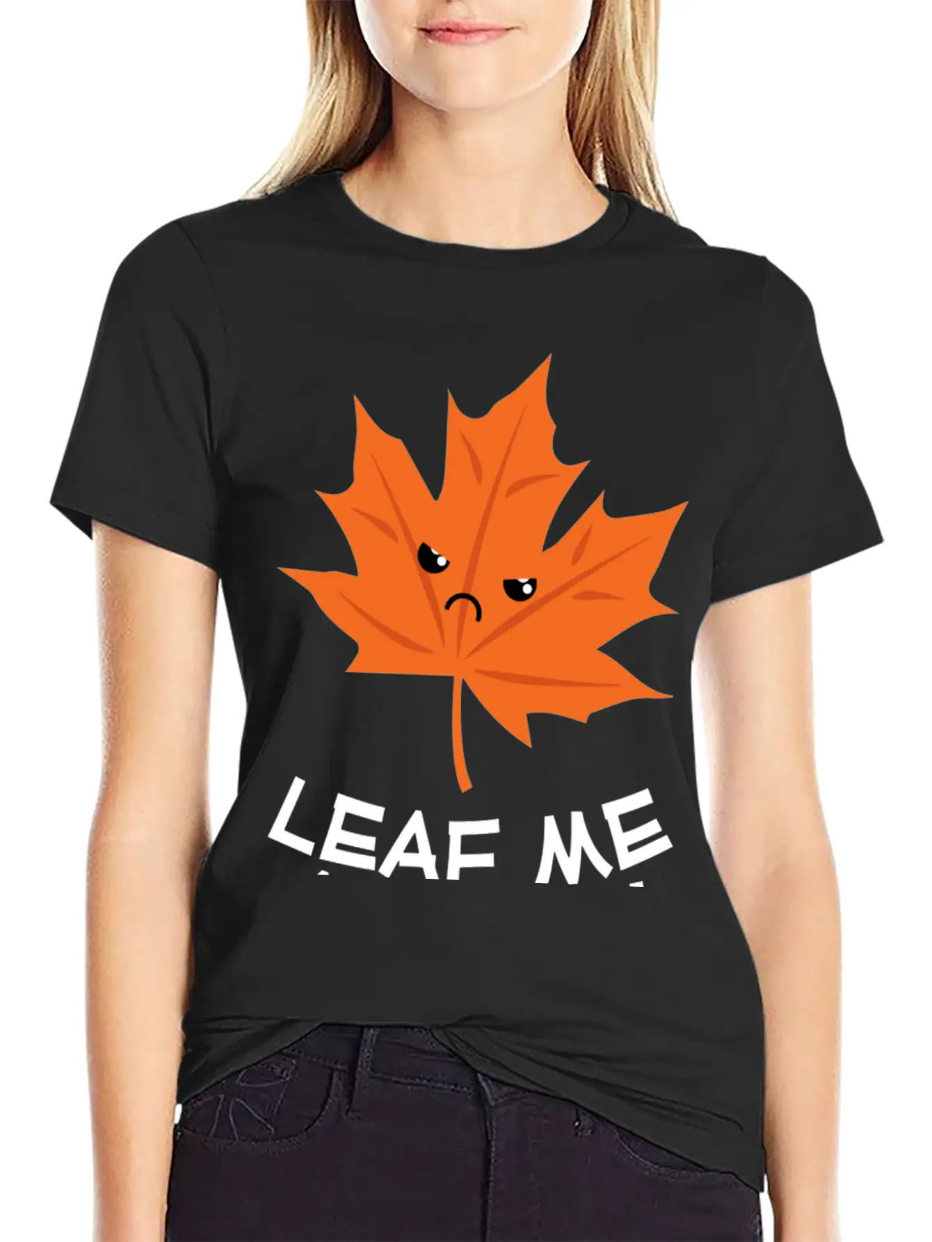 Leaf Me Alone Leave Me Alone Grump Leaf Pun Essential Cotton Tee For Daily Outfits – Unisex Style