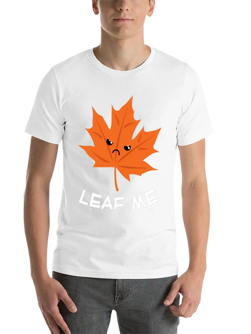 Leaf Me Alone Leave Me Alone Grump Leaf Pun Essential Cotton Tee For Daily Outfits – Unisex Style