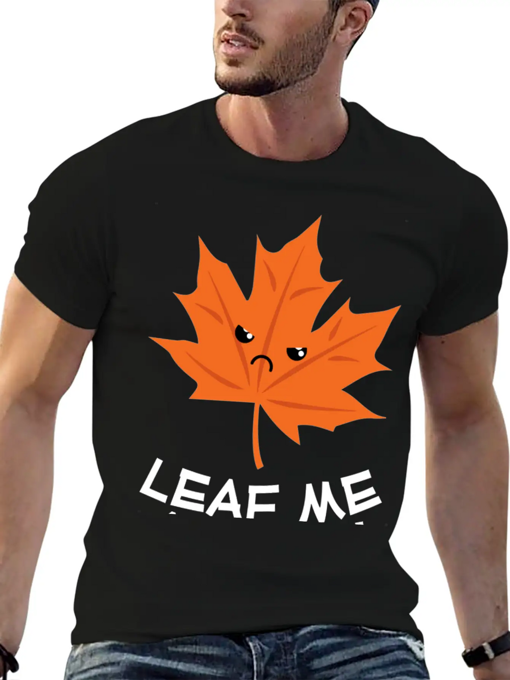 Leaf Me Alone Leave Me Alone Grump Leaf Pun Essential Cotton Tee For Daily Outfits – Unisex Style