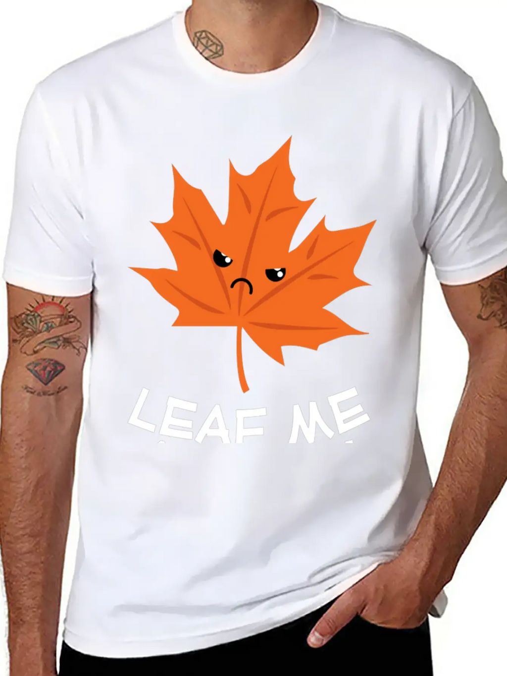 Leaf Me Alone Leave Me Alone Grump Leaf Pun Essential Cotton Tee For Daily Outfits – Unisex Style
