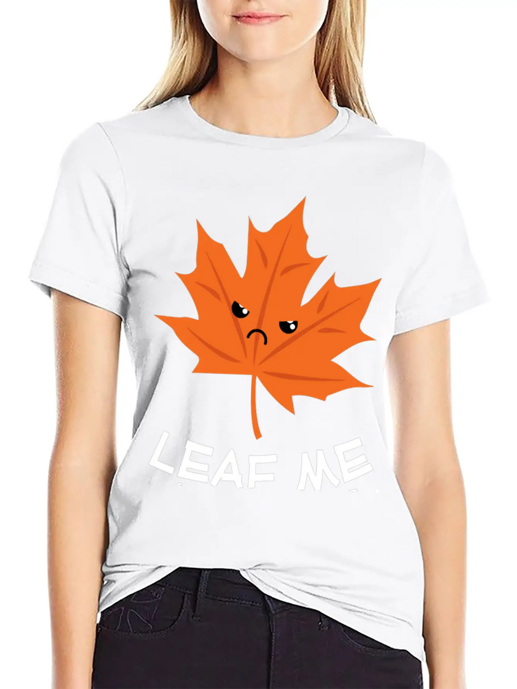 Leaf Me Alone Leave Me Alone Grump Leaf Pun Essential Cotton Tee For Daily Outfits – Unisex Style