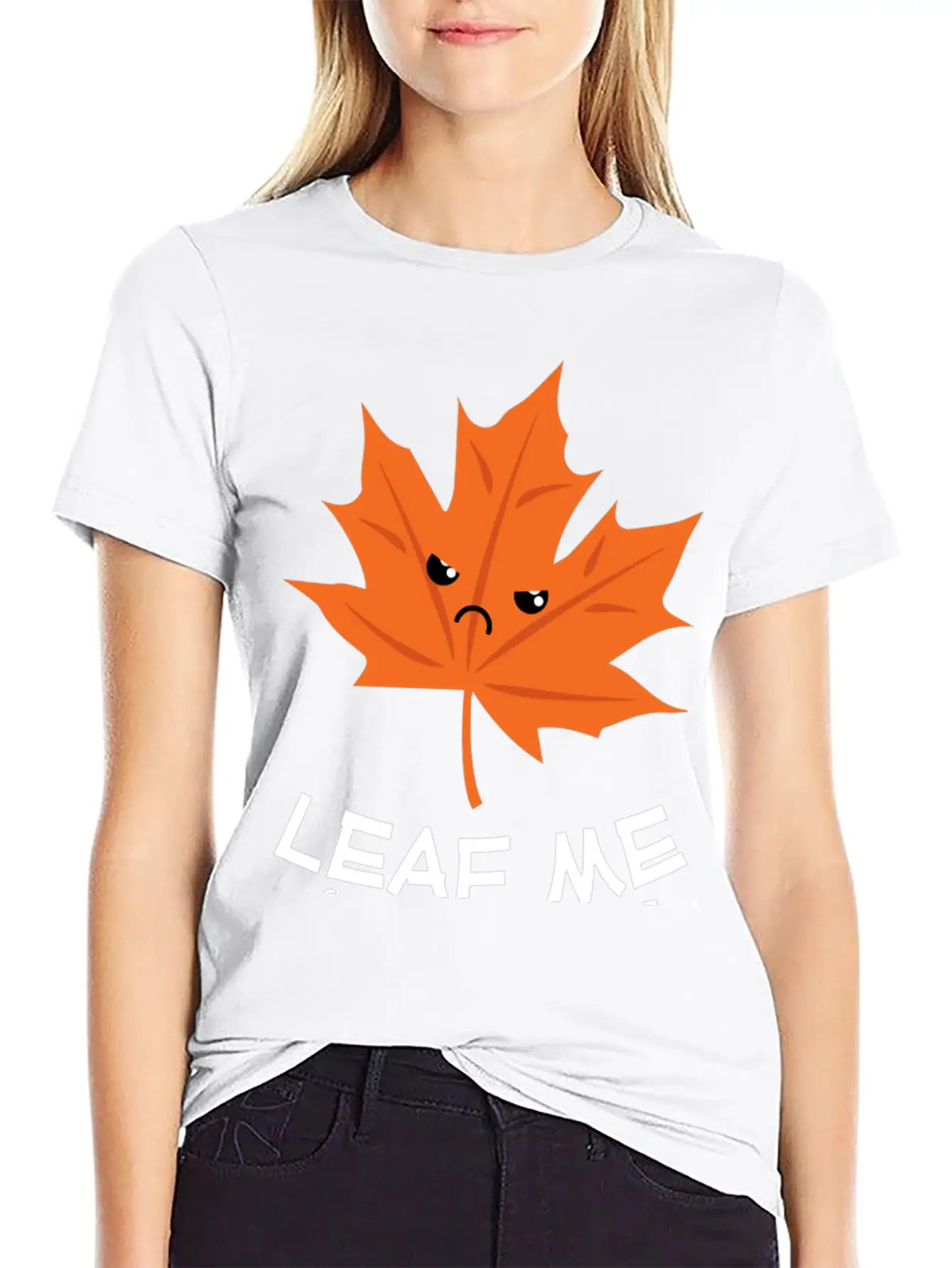 Leaf Me Alone Leave Me Alone Grump Leaf Pun Essential Cotton Tee For Daily Outfits – Unisex Style