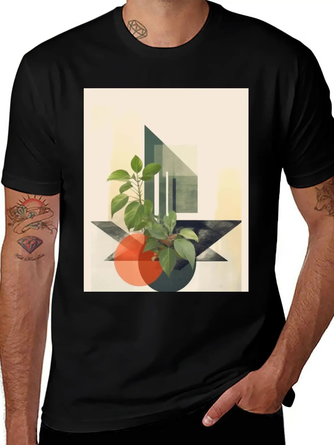 Leaf Nature Geometry V Timeless Short Sleeve Tee – Comfy And Minimalist Design