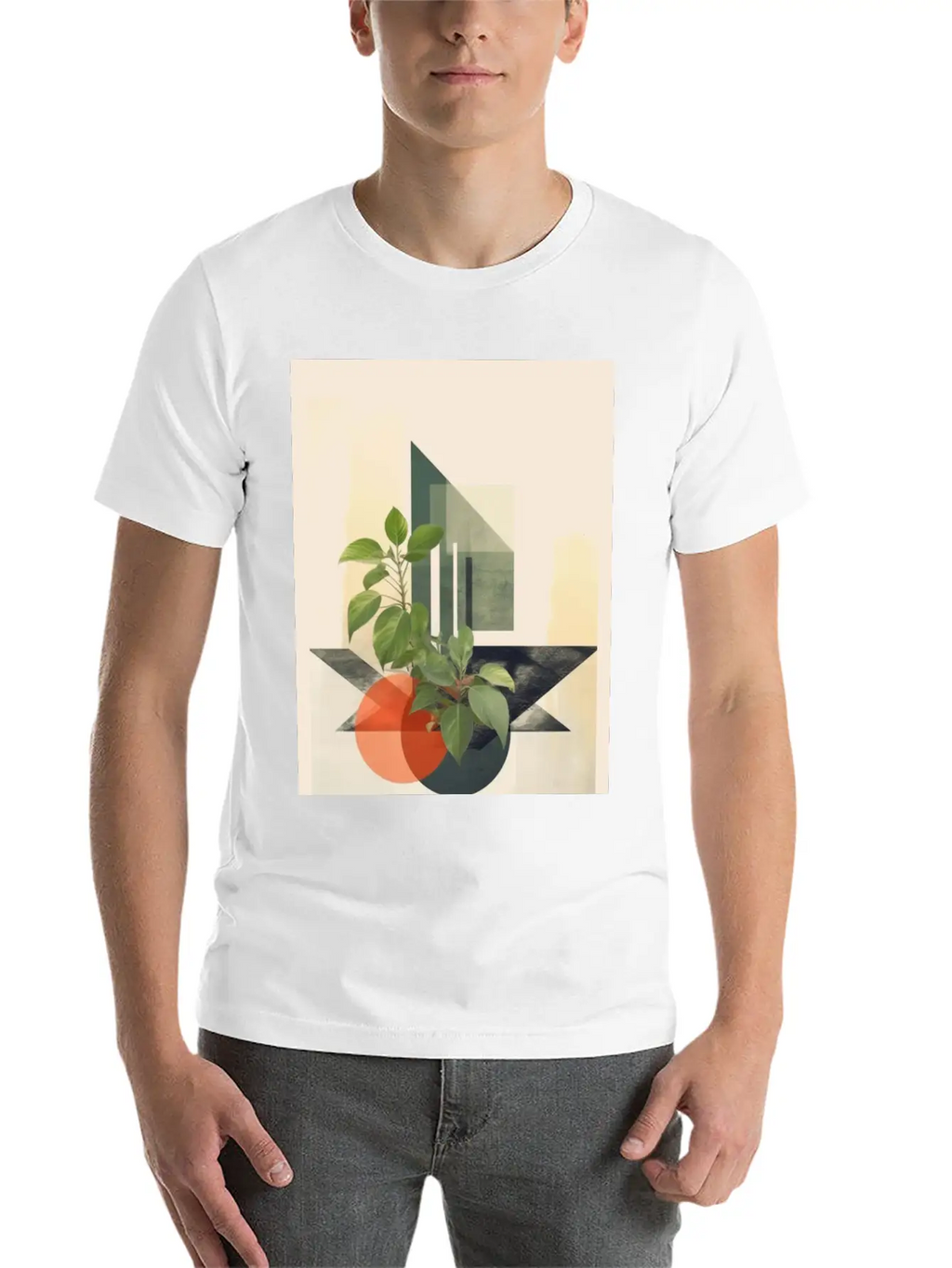 Leaf Nature Geometry V Timeless Short Sleeve Tee – Comfy And Minimalist Design