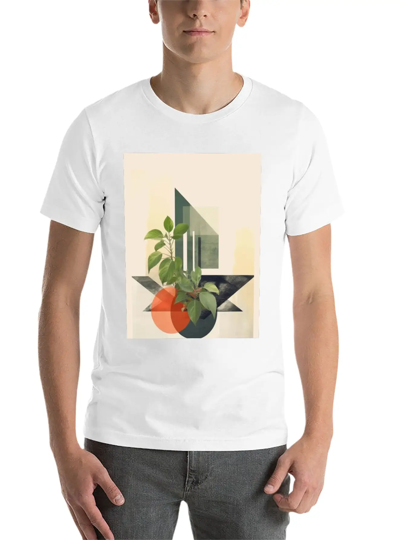 Leaf Nature Geometry V Timeless Short Sleeve Tee – Comfy And Minimalist Design