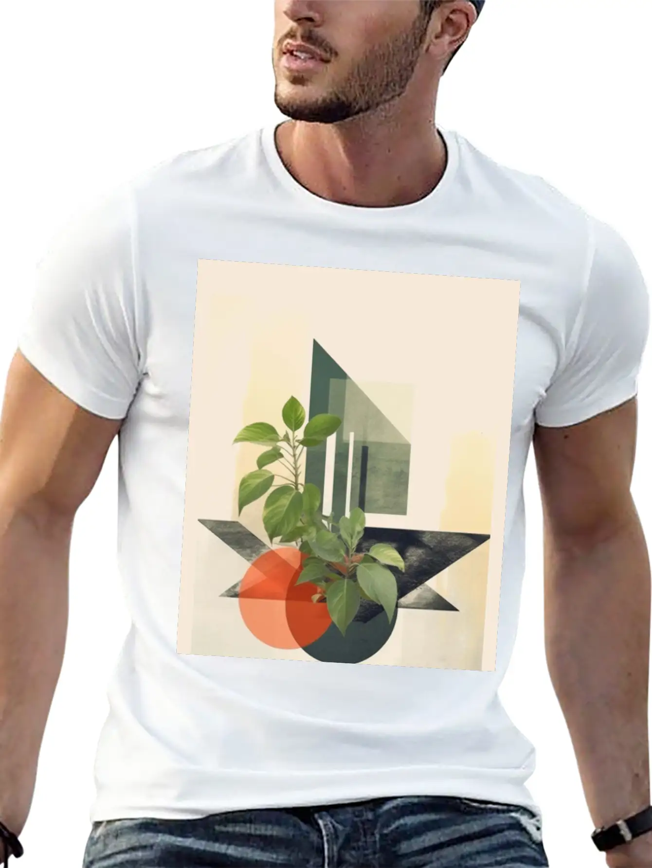 Leaf Nature Geometry V Timeless Short Sleeve Tee – Comfy And Minimalist Design