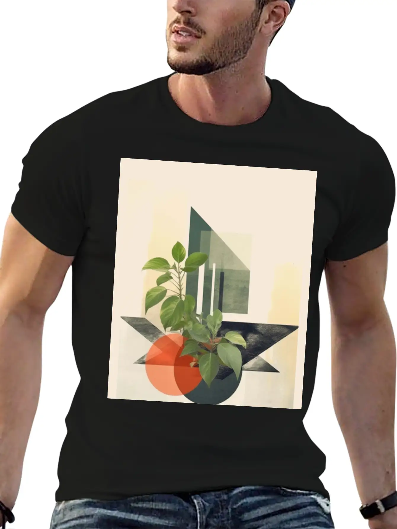 Leaf Nature Geometry V Timeless Short Sleeve Tee – Comfy And Minimalist Design