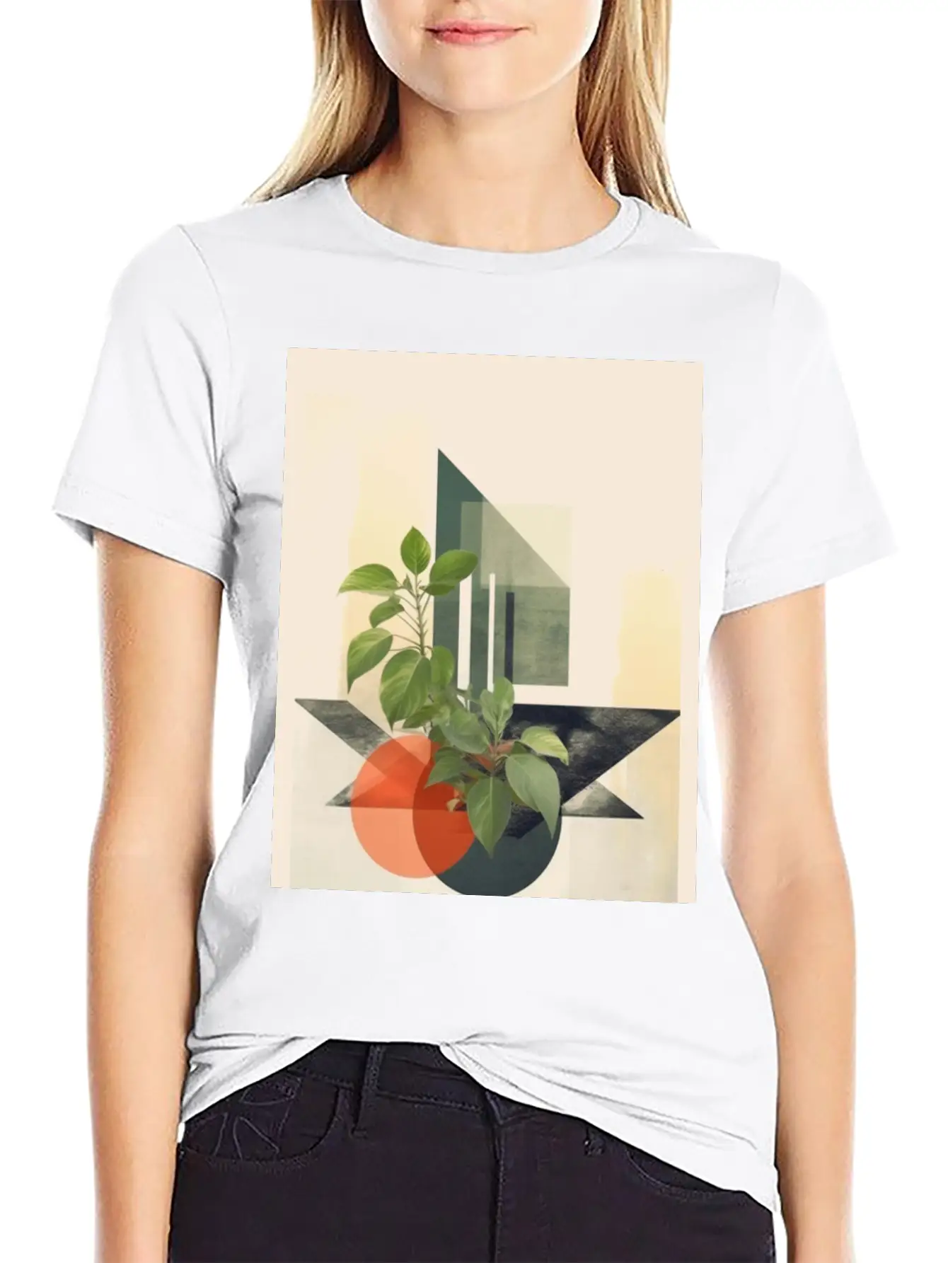 Leaf Nature Geometry V Timeless Short Sleeve Tee – Comfy And Minimalist Design