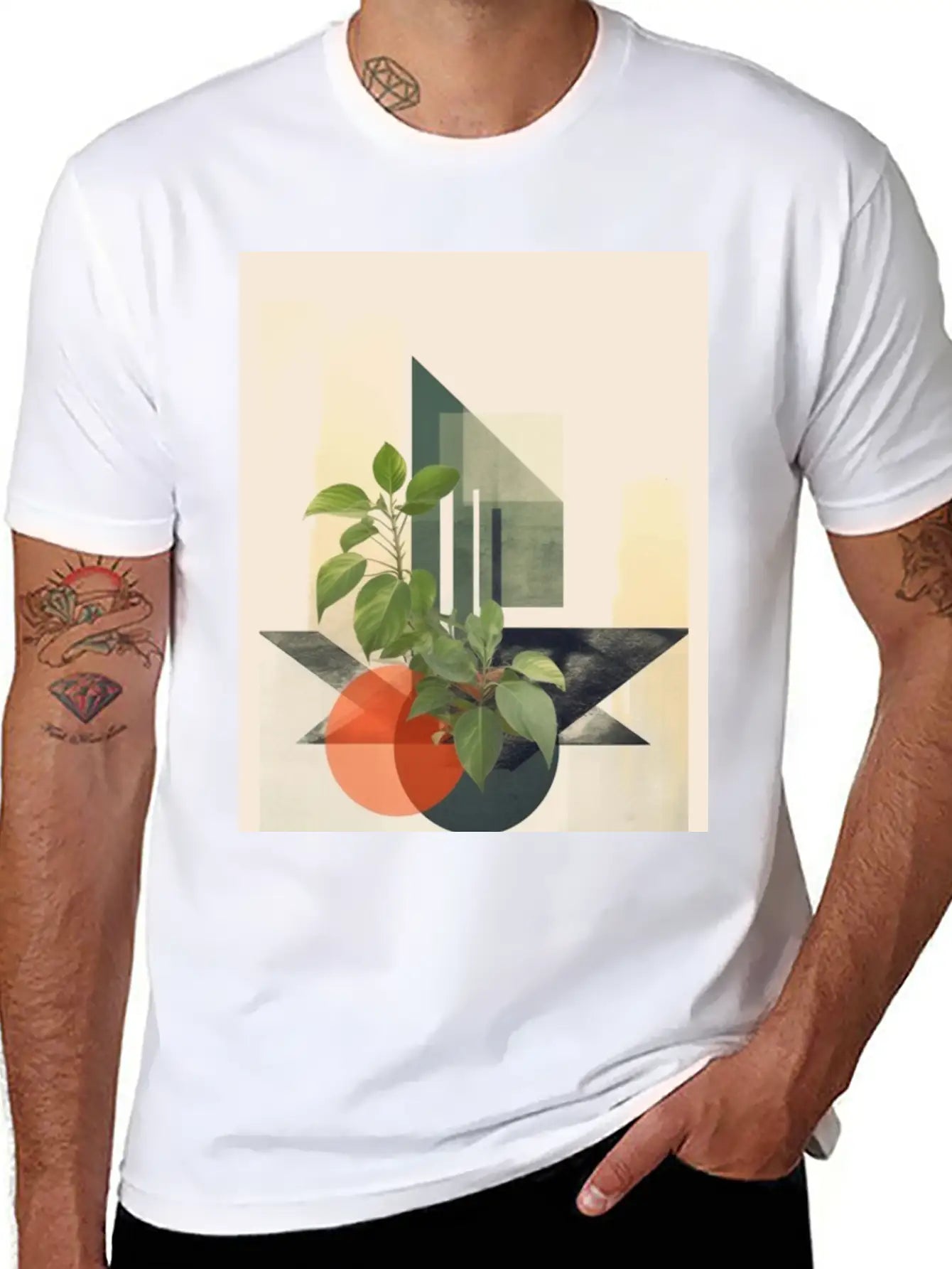 Leaf Nature Geometry V Timeless Short Sleeve Tee – Comfy And Minimalist Design