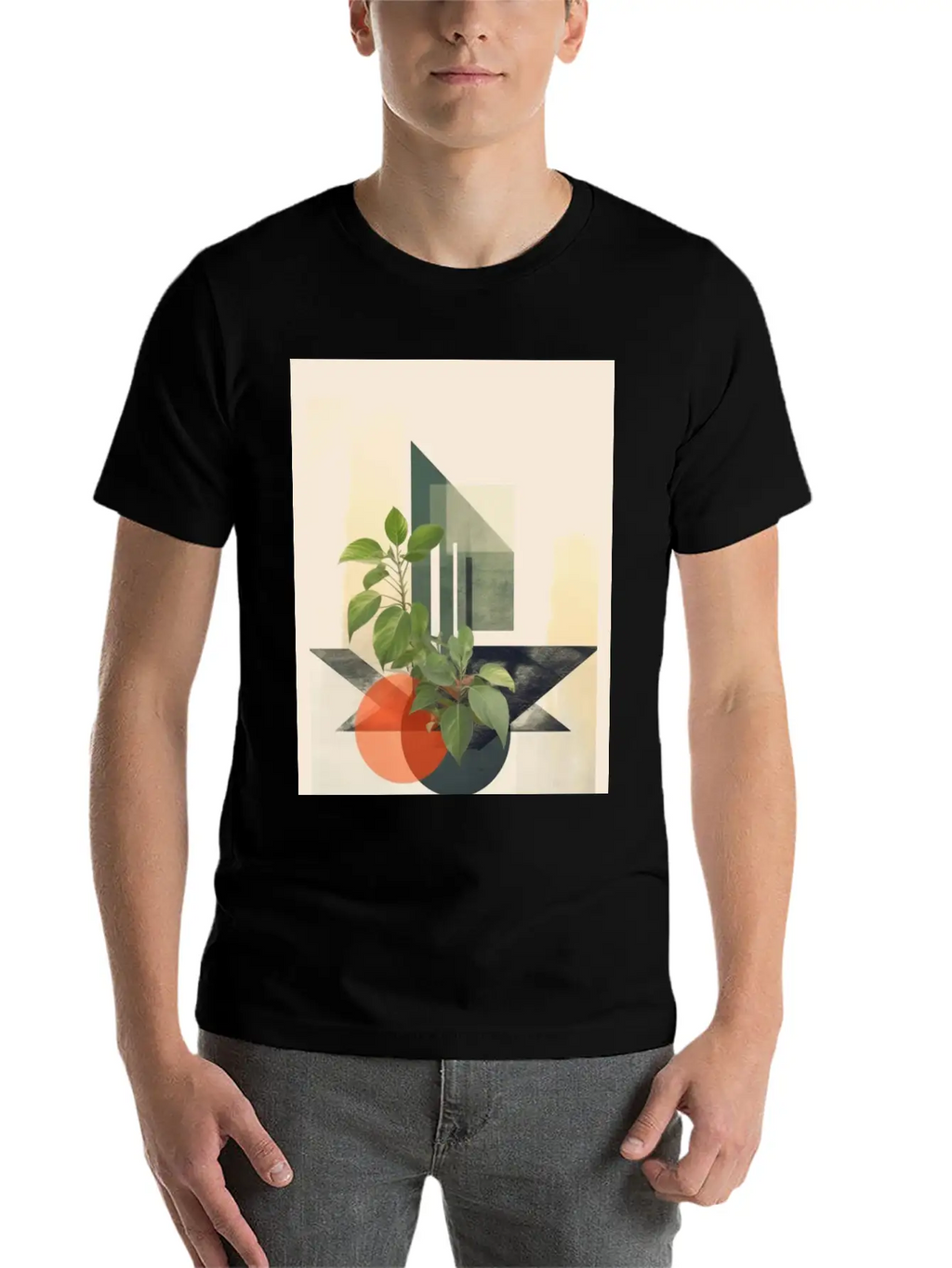 Leaf Nature Geometry V Timeless Short Sleeve Tee – Comfy And Minimalist Design