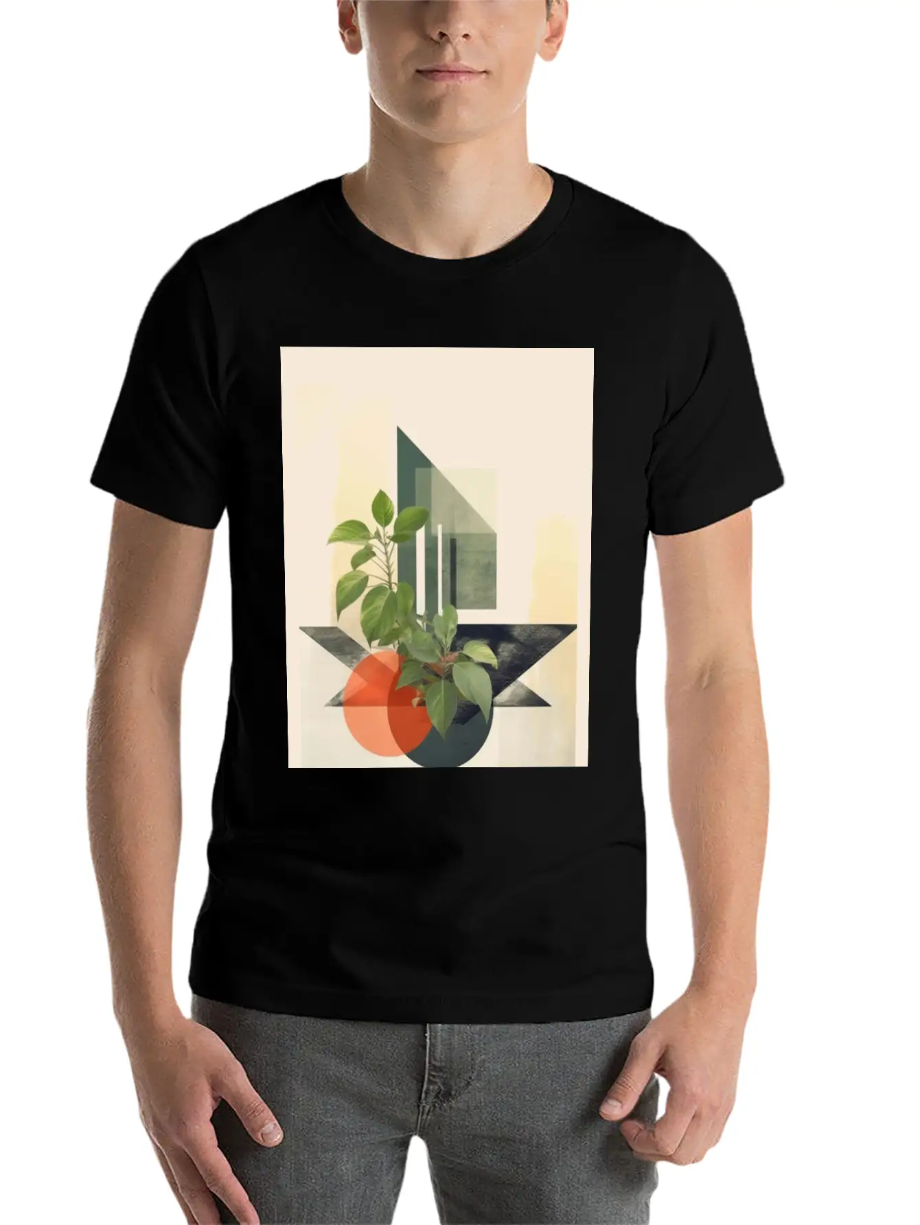 Leaf Nature Geometry V Timeless Short Sleeve Tee – Comfy And Minimalist Design