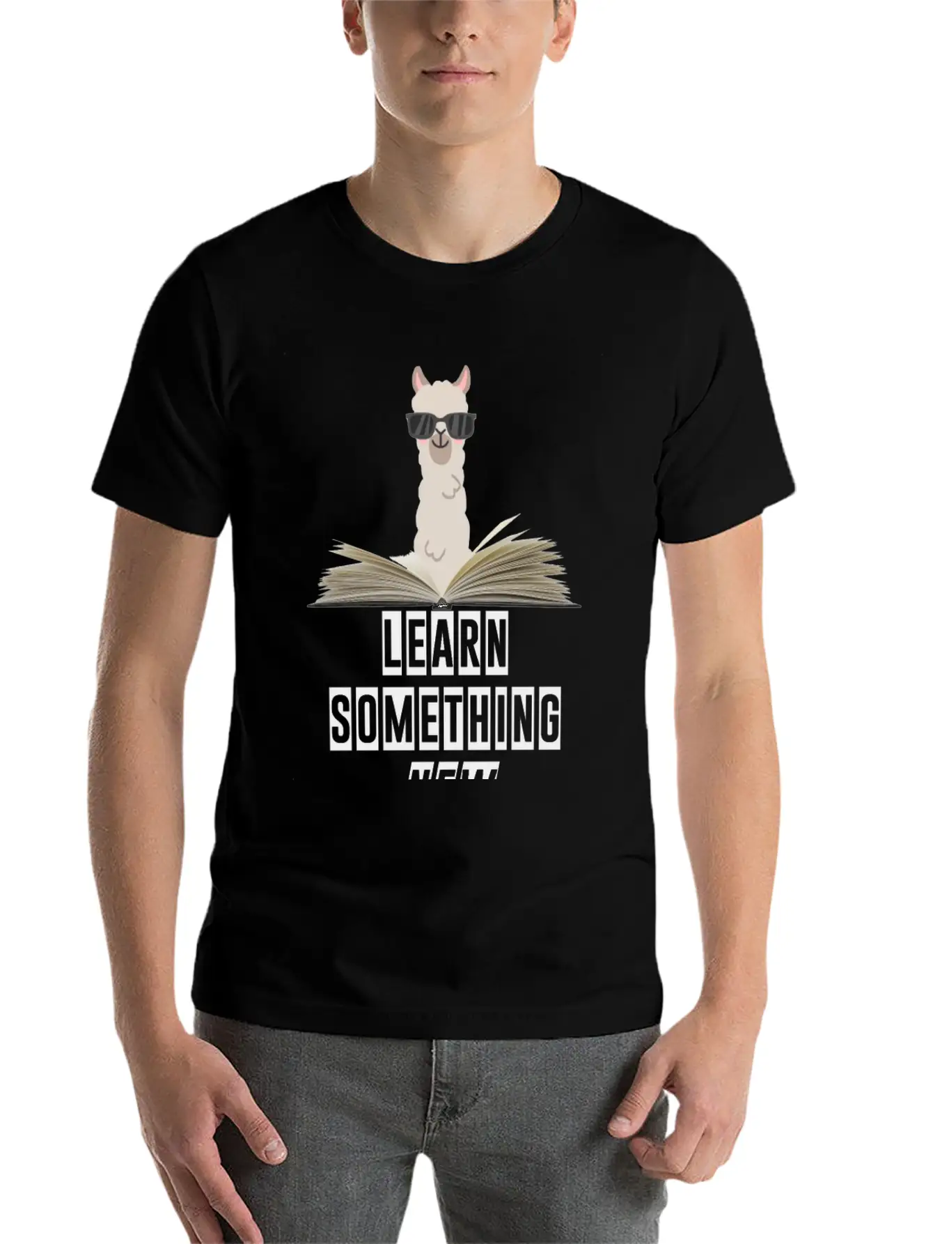 Learn Something New Lama With Sunglasses Unisex Casual T-Shirt – Clean Design For Daily Comfort