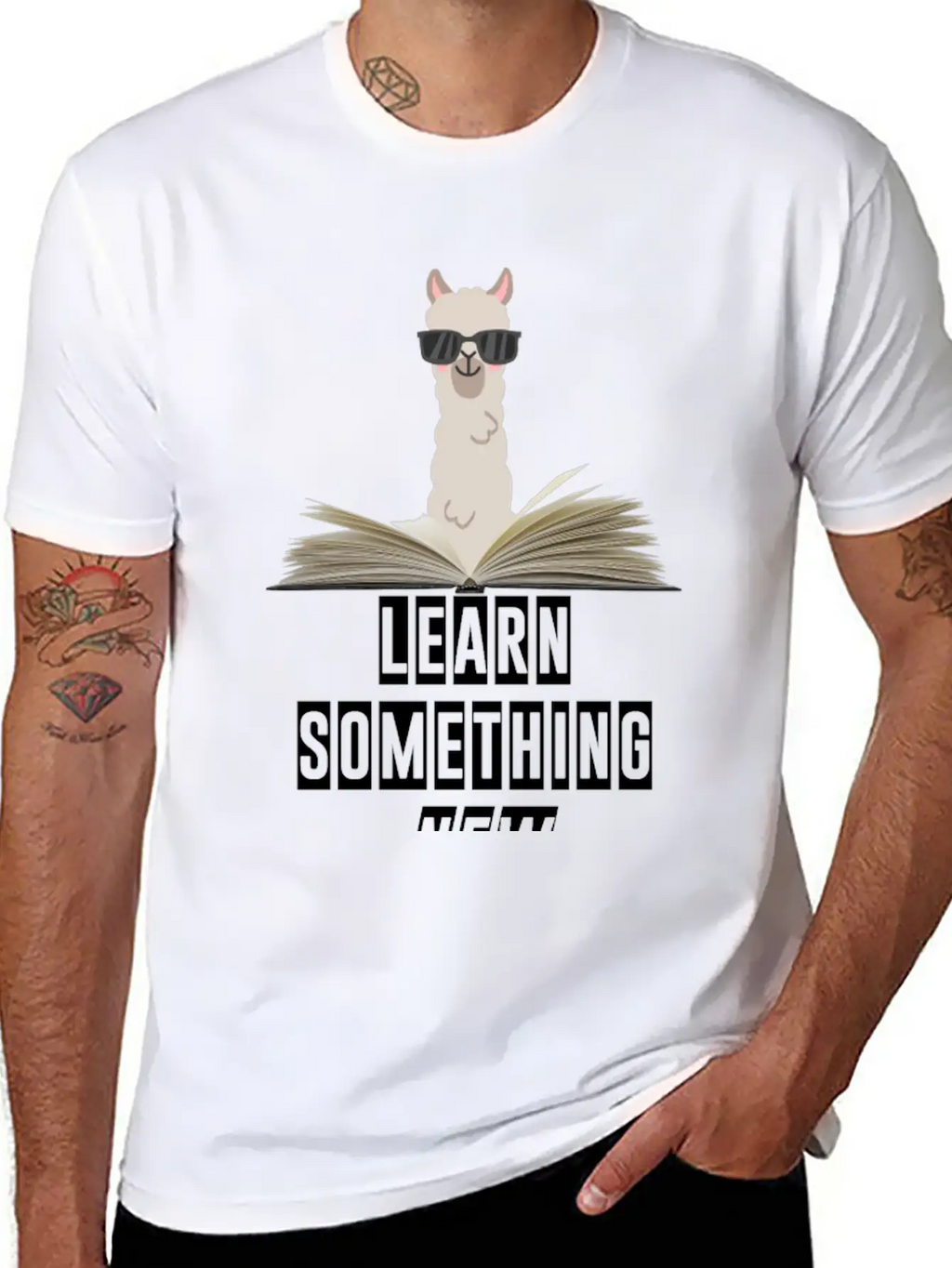 Learn Something New Lama With Sunglasses Unisex Casual T-Shirt – Clean Design For Daily Comfort