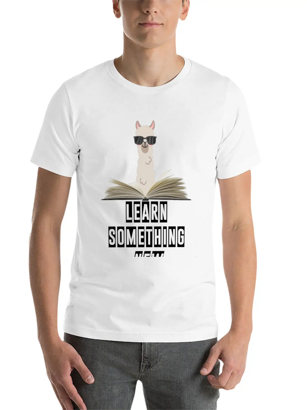 Learn Something New Lama With Sunglasses Unisex Casual T-Shirt – Clean Design For Daily Comfort