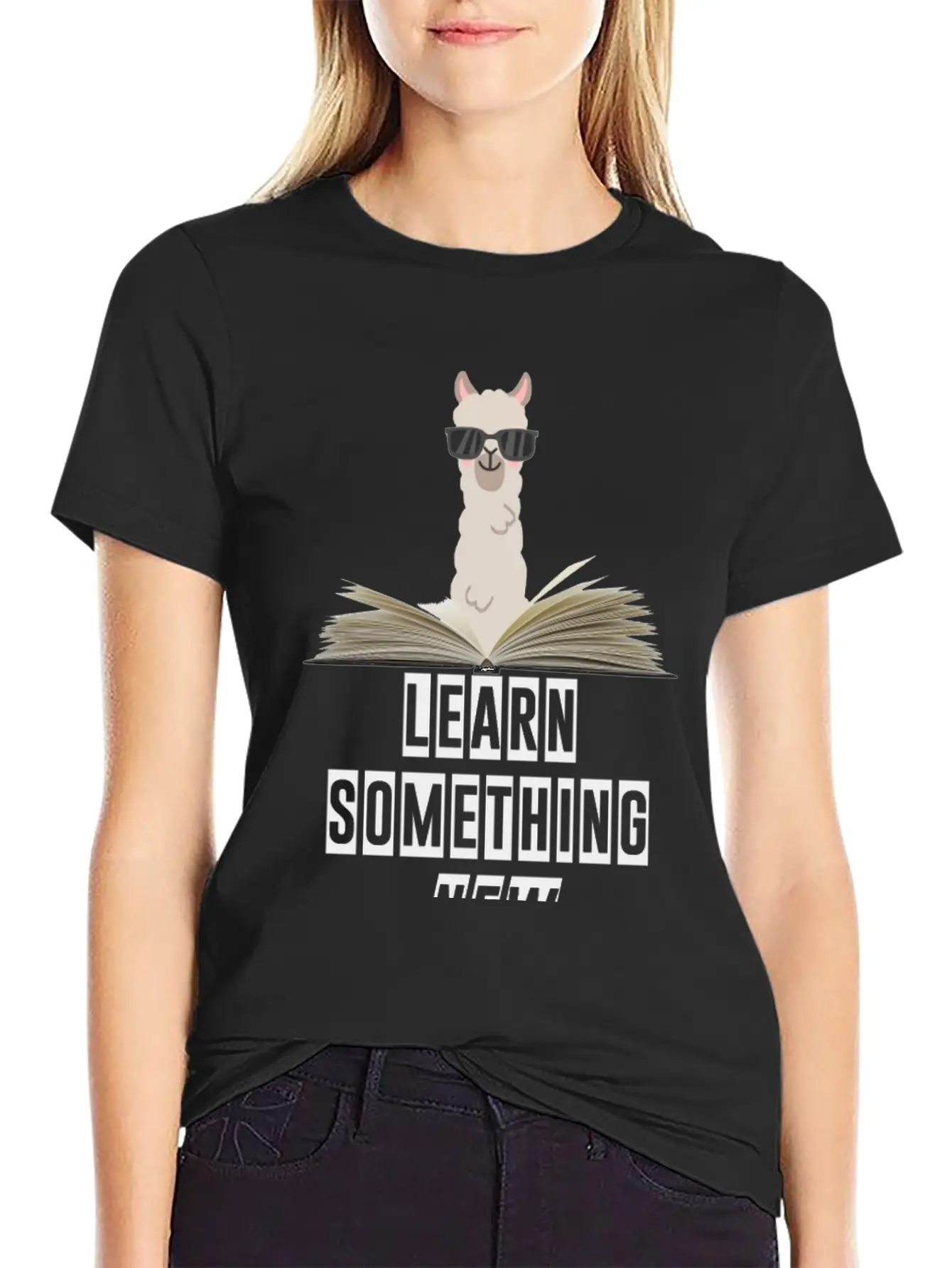 Learn Something New Lama With Sunglasses Unisex Casual T-Shirt – Clean Design For Daily Comfort