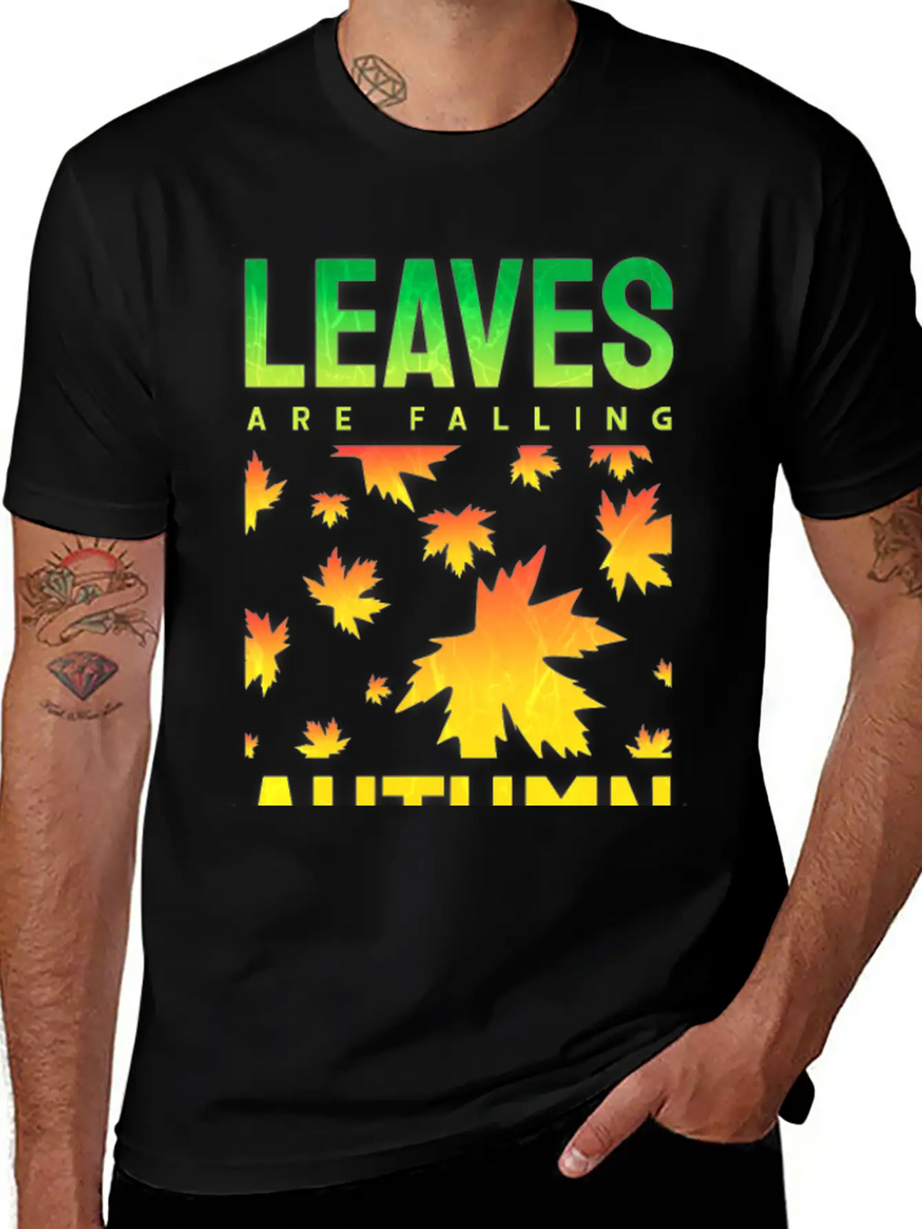 Leaves Are Falling Autumn Is Calling Seasons Basic Graphic T-Shirt – Daily Comfort In Soft Cotton