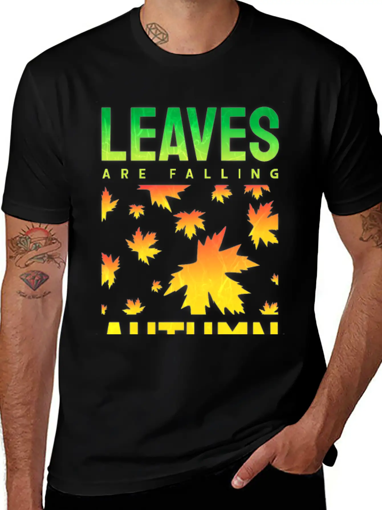 Leaves Are Falling Autumn Is Calling Seasons Basic Graphic T-Shirt – Daily Comfort In Soft Cotton