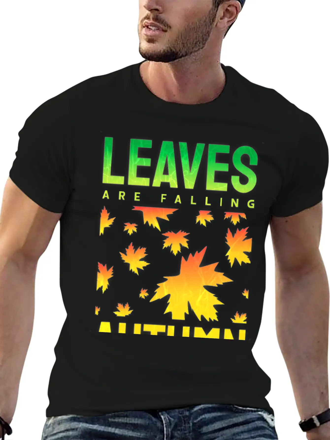 Leaves Are Falling Autumn Is Calling Seasons Basic Graphic T-Shirt – Daily Comfort In Soft Cotton