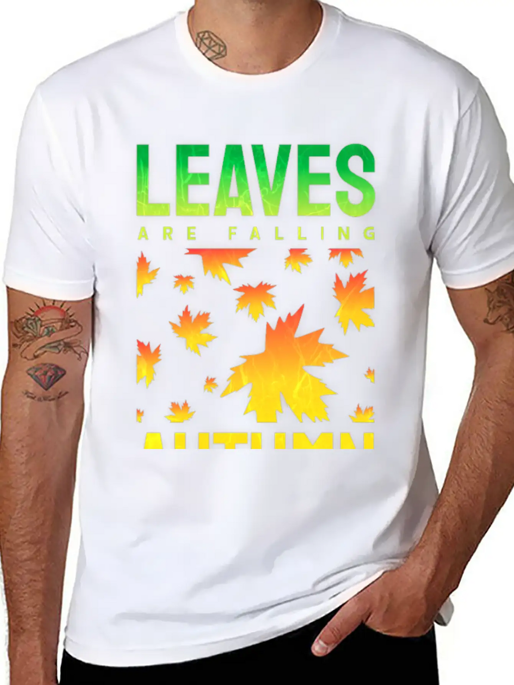 Leaves Are Falling Autumn Is Calling Seasons Basic Graphic T-Shirt – Daily Comfort In Soft Cotton