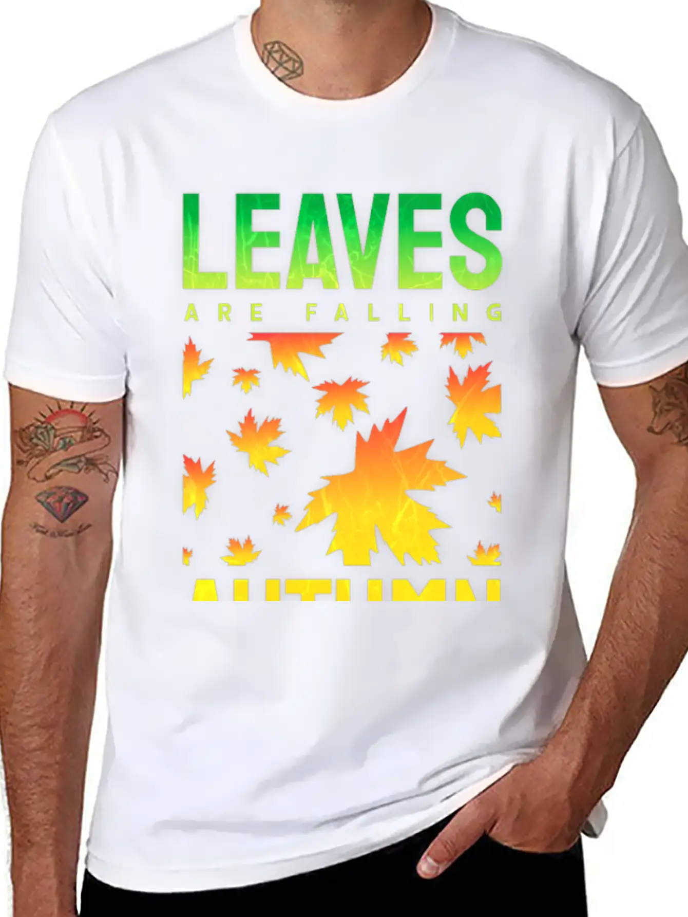 Leaves Are Falling Autumn Is Calling Seasons Basic Graphic T-Shirt – Daily Comfort In Soft Cotton