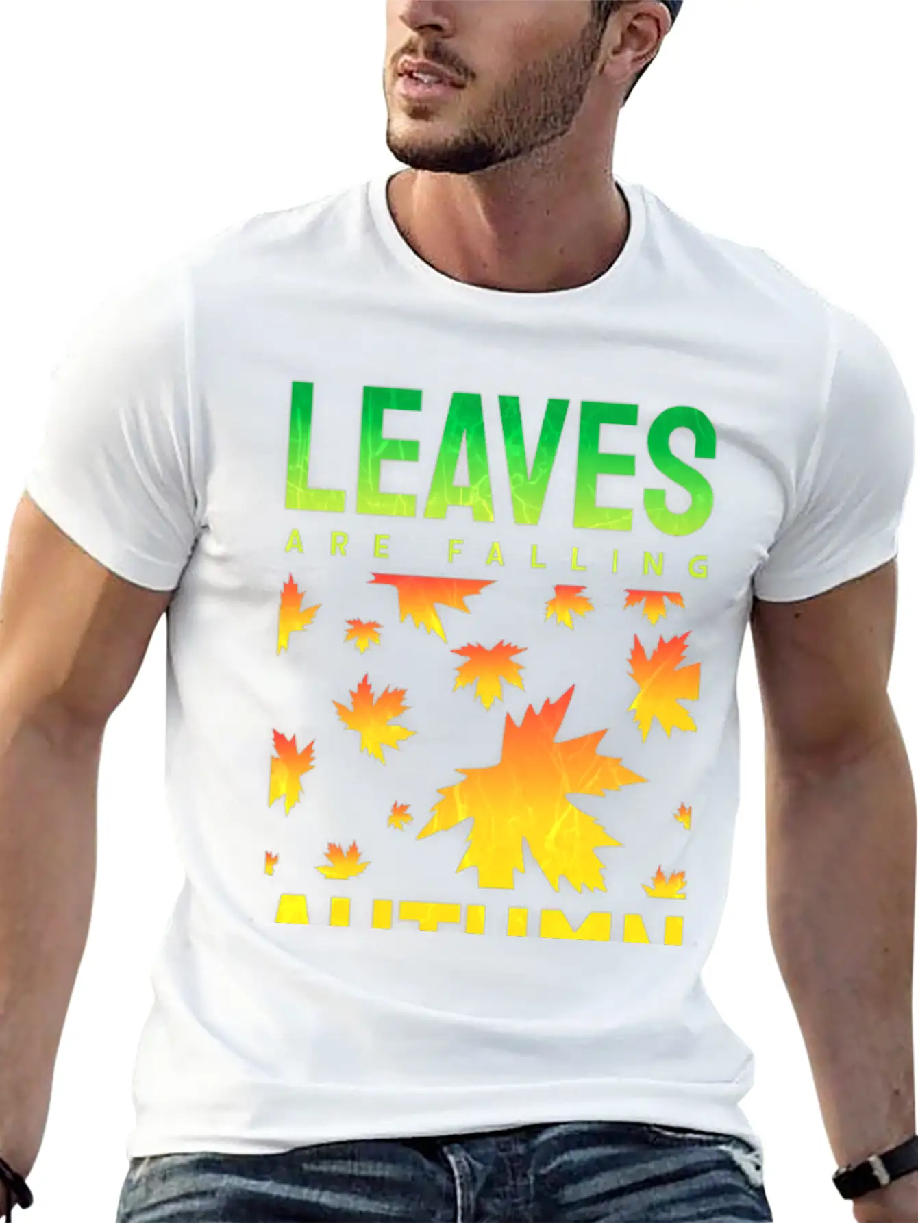 Leaves Are Falling Autumn Is Calling Seasons Basic Graphic T-Shirt – Daily Comfort In Soft Cotton