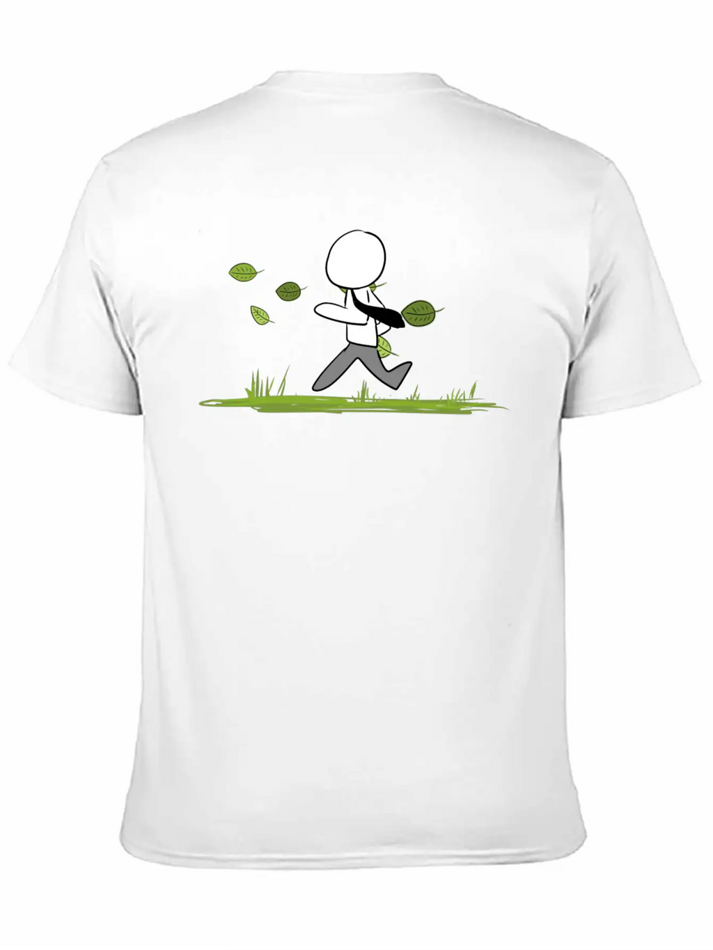 Leaves Nature Outdoors Grass Leaf Run Away Unisex Casual T-Shirt – Clean Design For Daily Comfort