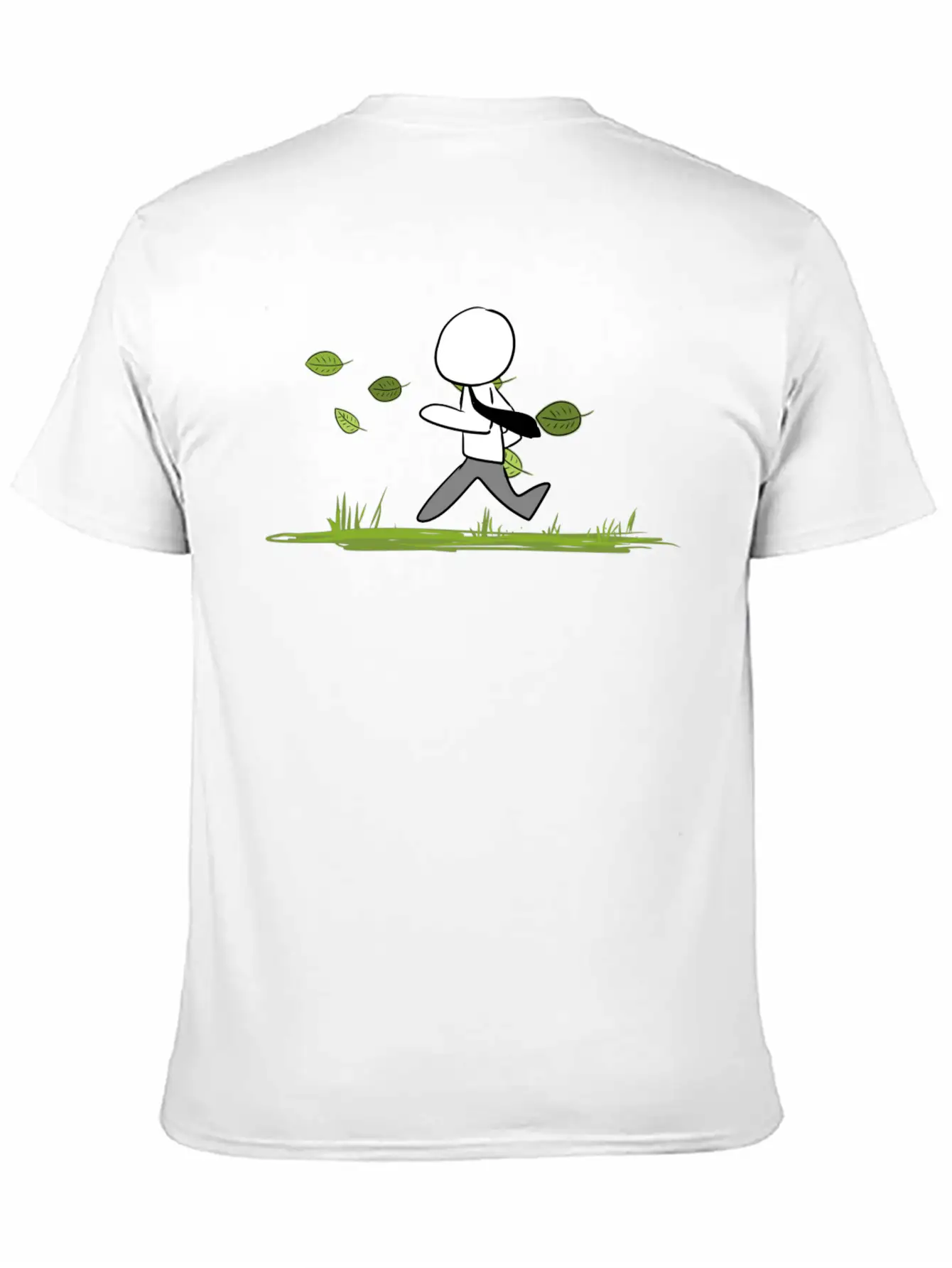 Leaves Nature Outdoors Grass Leaf Run Away Unisex Casual T-Shirt – Clean Design For Daily Comfort