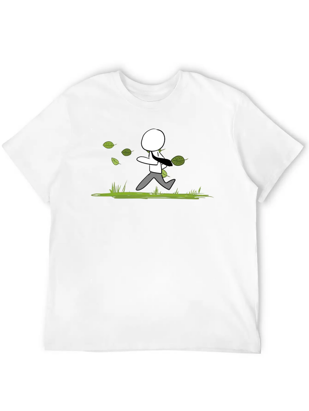 Leaves Nature Outdoors Grass Leaf Run Away Unisex Casual T-Shirt – Clean Design For Daily Comfort