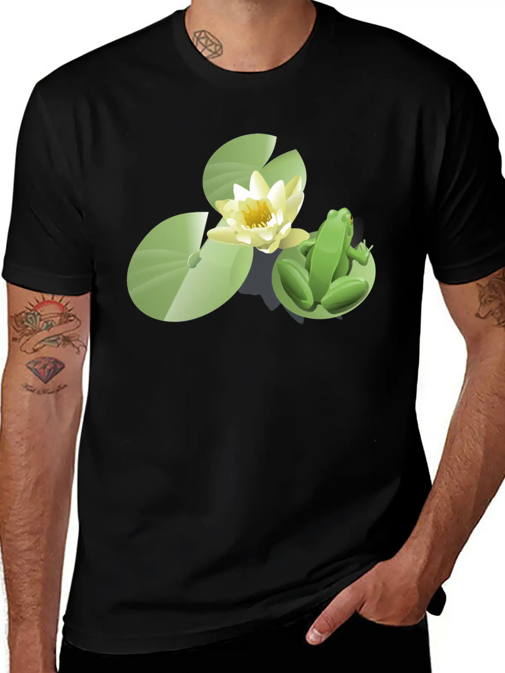 Leland Mcinnes Frog On A Lily Pad 2400px Relaxed Everyday Tee – Lightweight And Durable Cotton