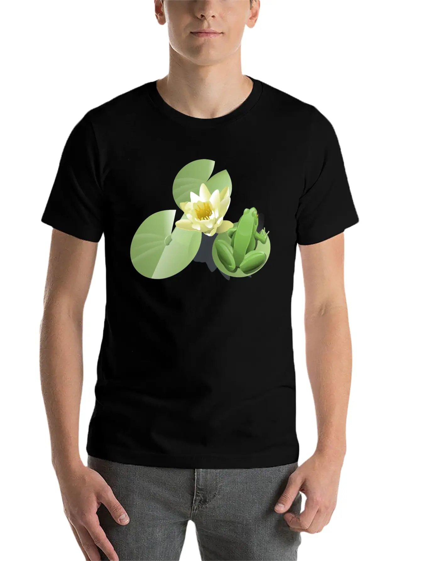 Leland Mcinnes Frog On A Lily Pad 2400px Relaxed Everyday Tee – Lightweight And Durable Cotton