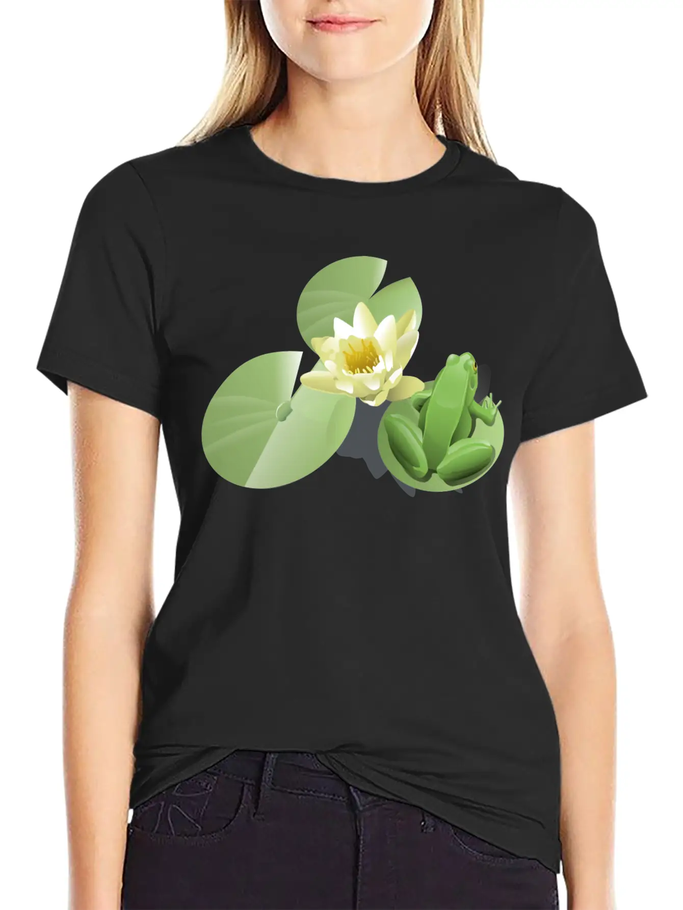 Leland Mcinnes Frog On A Lily Pad 2400px Relaxed Everyday Tee – Lightweight And Durable Cotton