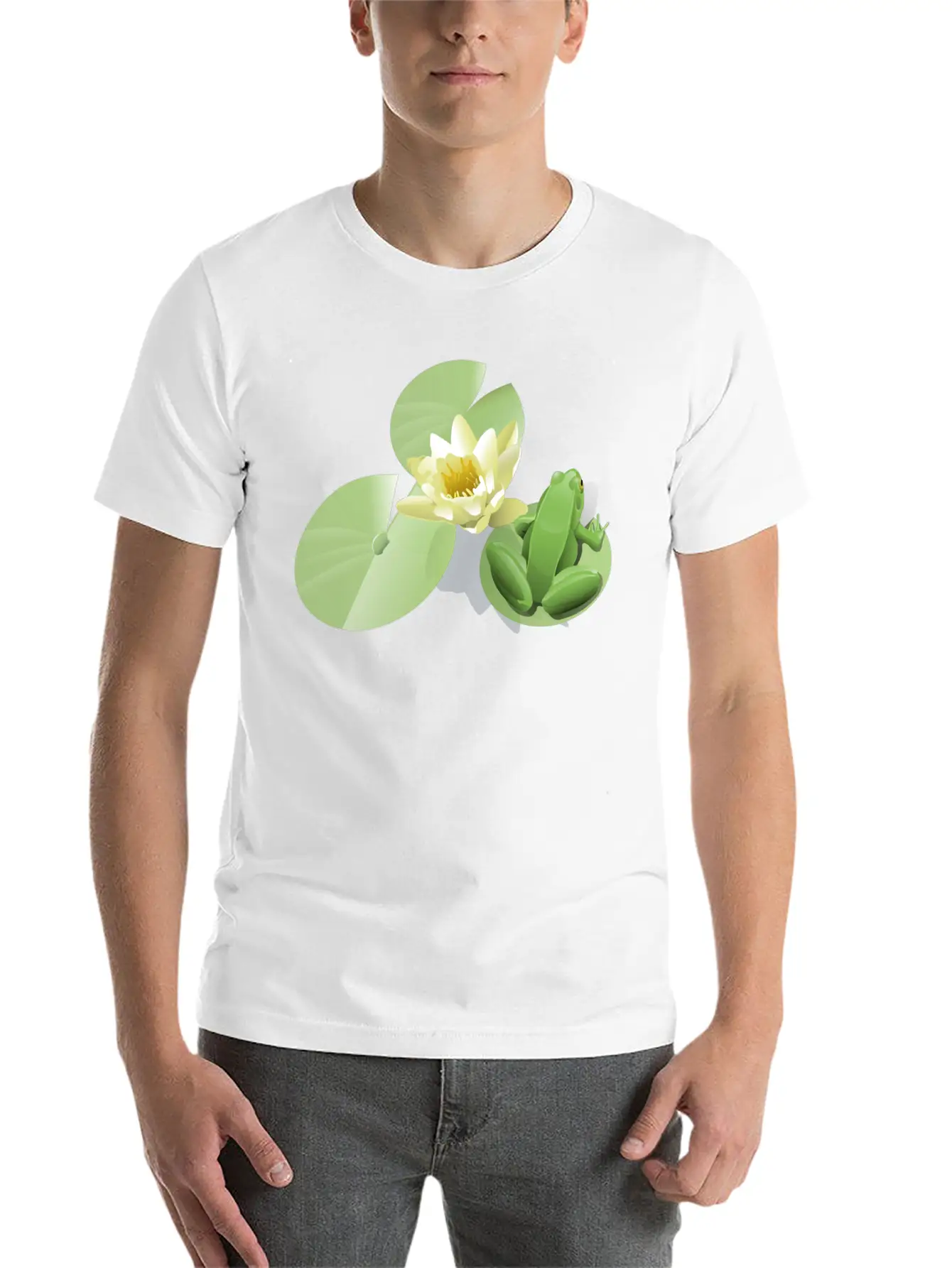 Leland Mcinnes Frog On A Lily Pad 2400px Relaxed Everyday Tee – Lightweight And Durable Cotton