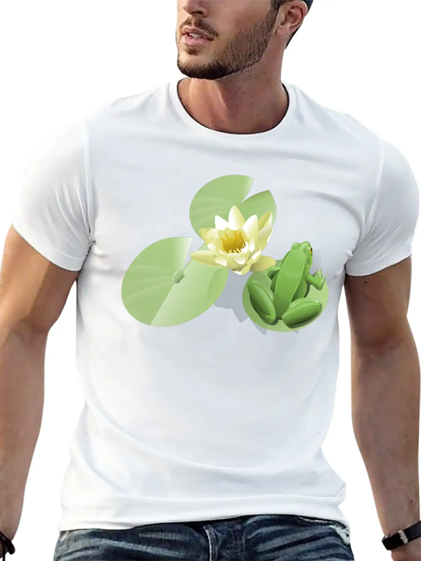 Leland Mcinnes Frog On A Lily Pad 2400px Relaxed Everyday Tee – Lightweight And Durable Cotton