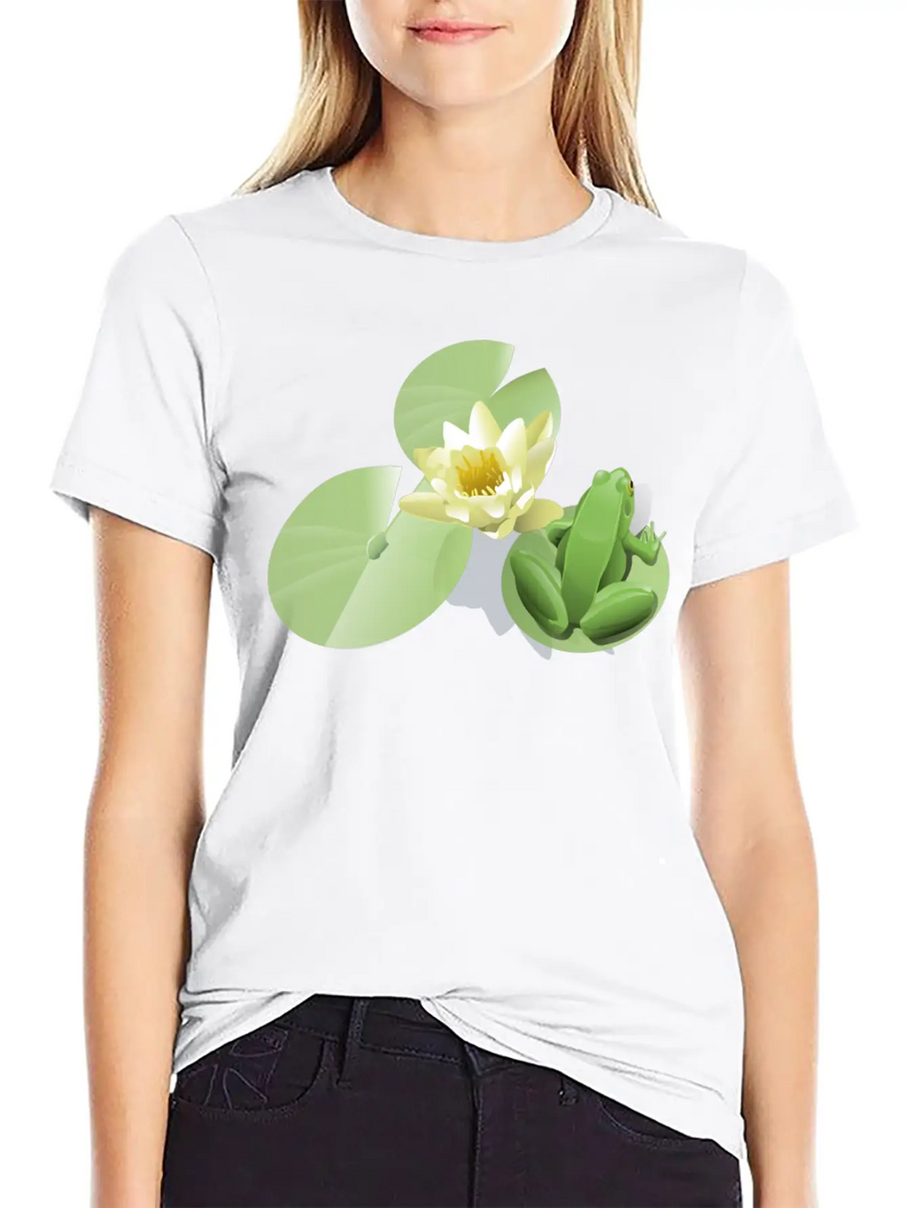 Leland Mcinnes Frog On A Lily Pad 2400px Relaxed Everyday Tee – Lightweight And Durable Cotton