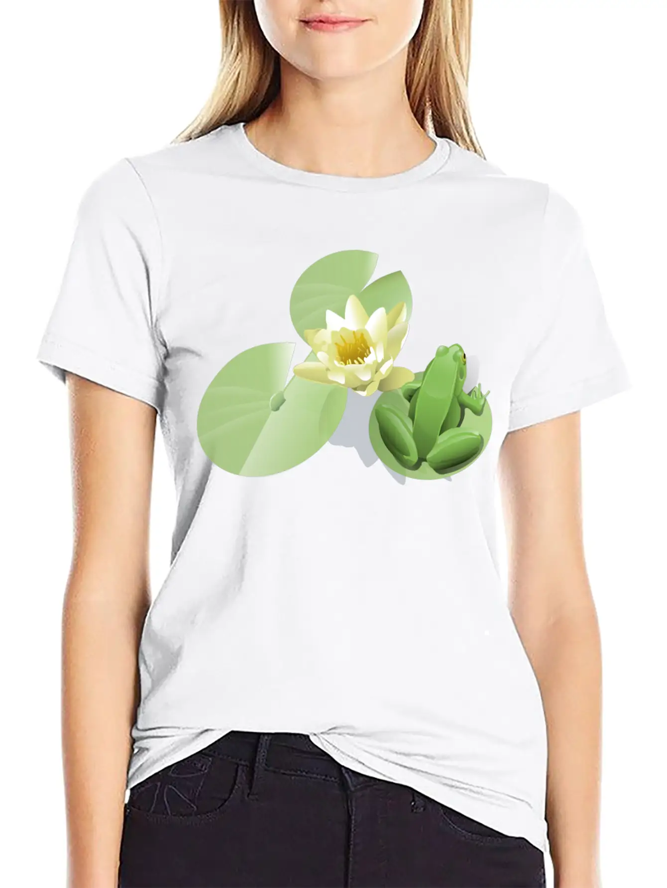 Leland Mcinnes Frog On A Lily Pad 2400px Relaxed Everyday Tee – Lightweight And Durable Cotton
