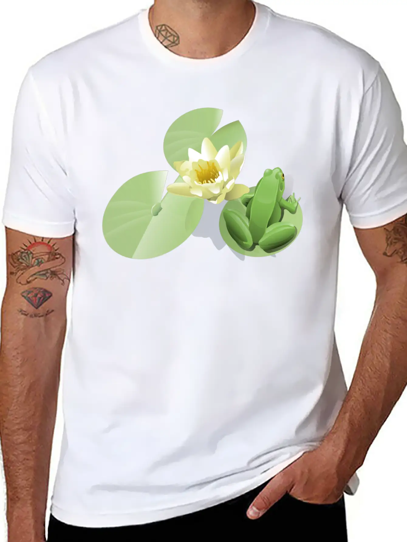 Leland Mcinnes Frog On A Lily Pad 2400px Relaxed Everyday Tee – Lightweight And Durable Cotton