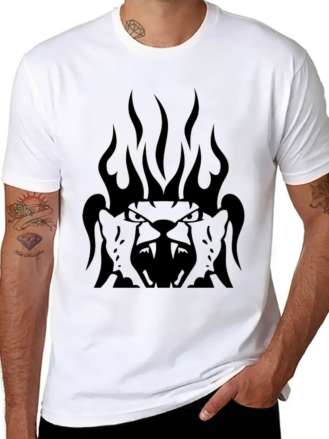 Leopard Tattoo Tribal Wild Animal Relaxed Everyday Tee – Lightweight And Durable Cotton