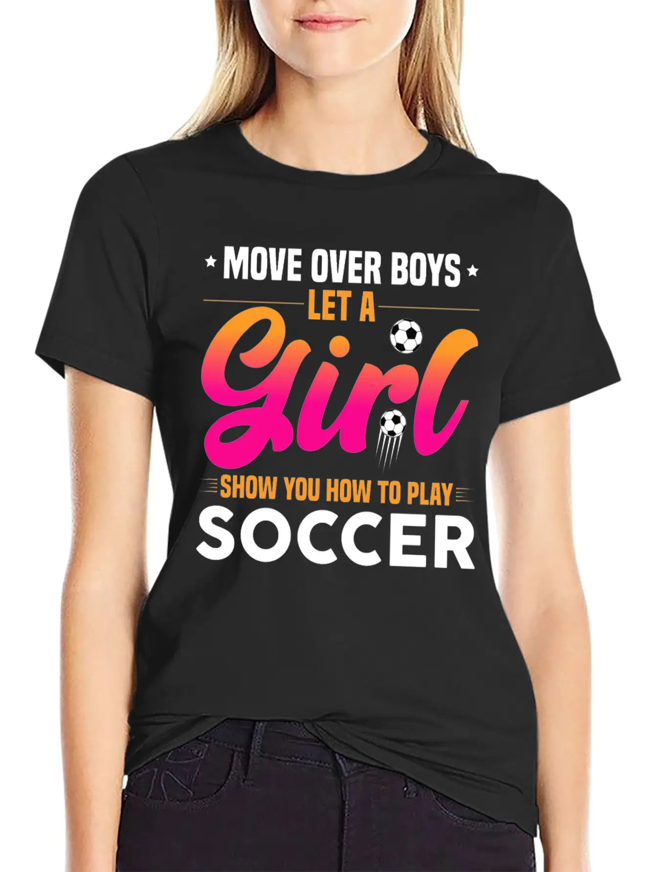 Let A Girl Show You How To Play Soccer Timeless Short Sleeve Tee – Comfy And Minimalist Design