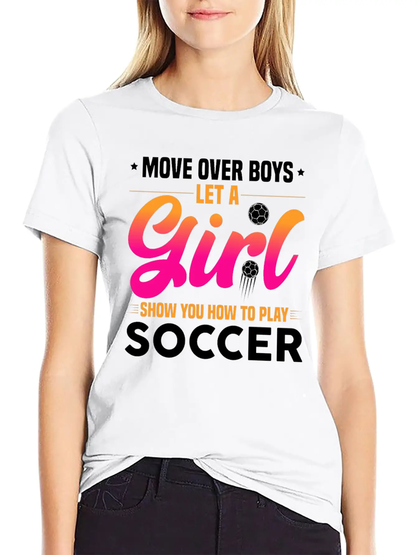 Let A Girl Show You How To Play Soccer Timeless Short Sleeve Tee – Comfy And Minimalist Design