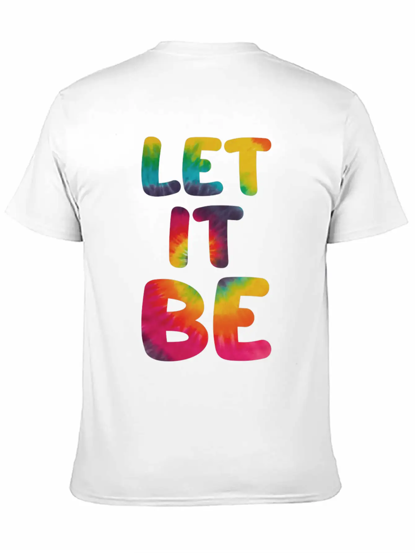 Let It Be Hippie Tie Dye Breathable Graphic T-Shirt – Perfect For Casual Days